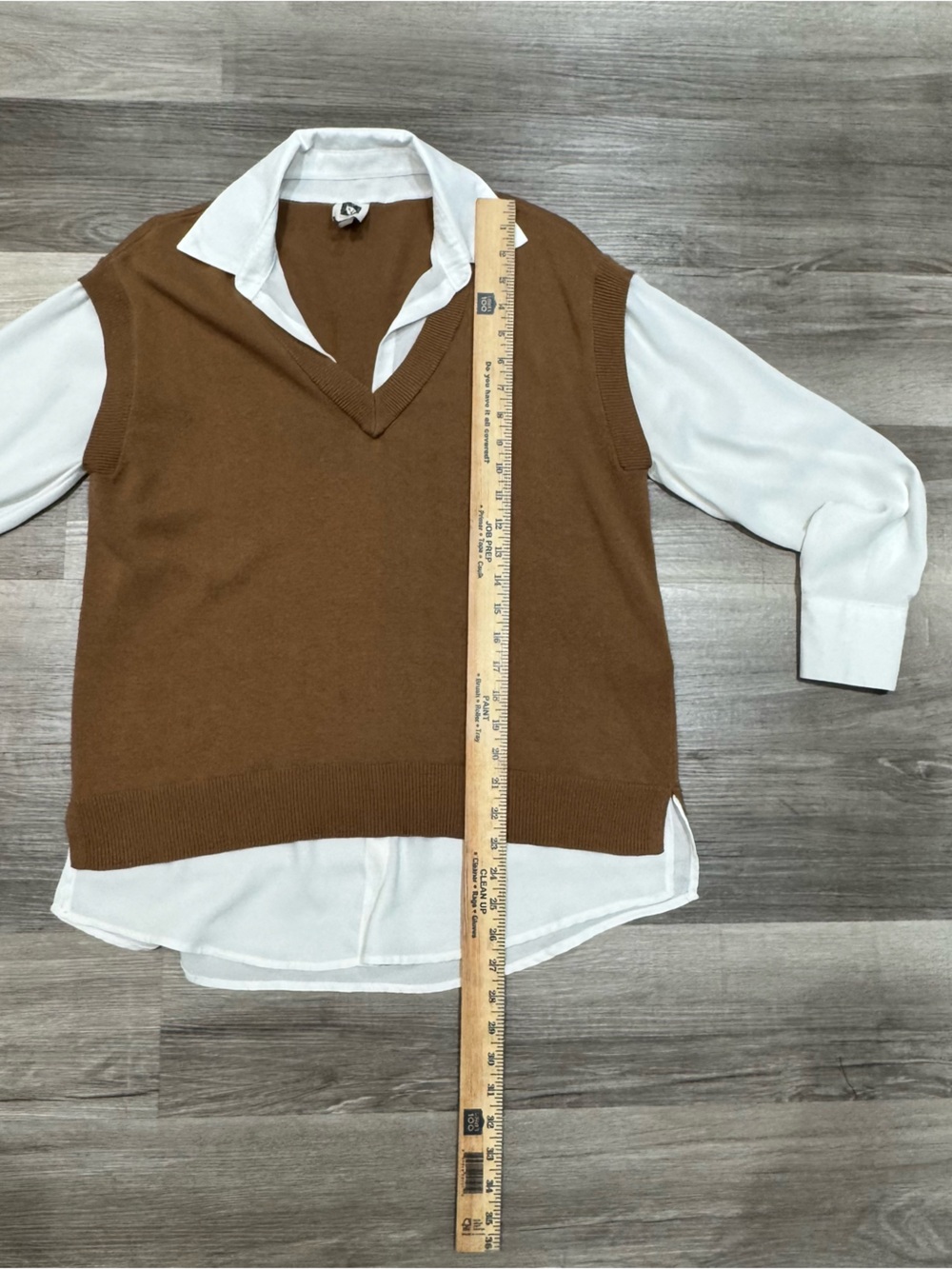 Anne Klein Collared Shirt & V-Neck Sweater Vest Combo Top Size Small - Picture 7 of 9